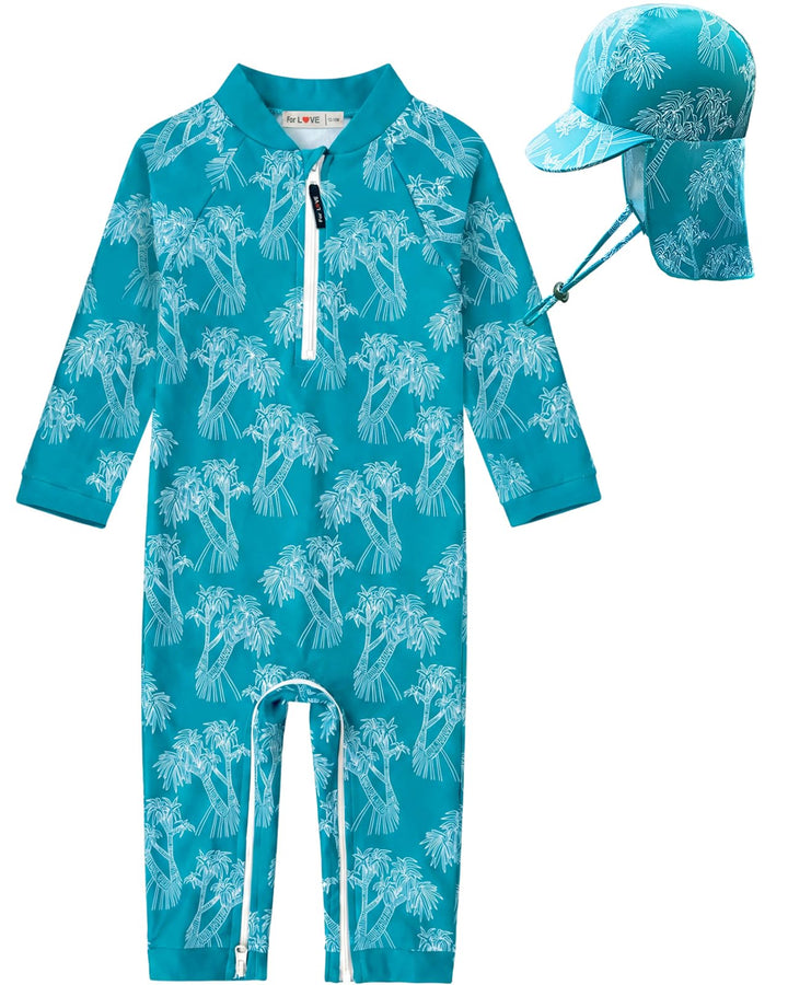 weVSwe Baby Bademode UPF 50+ Schutz Junge Badeanzüge Schrittreissverschluss Langarm mit Sommer Sonne