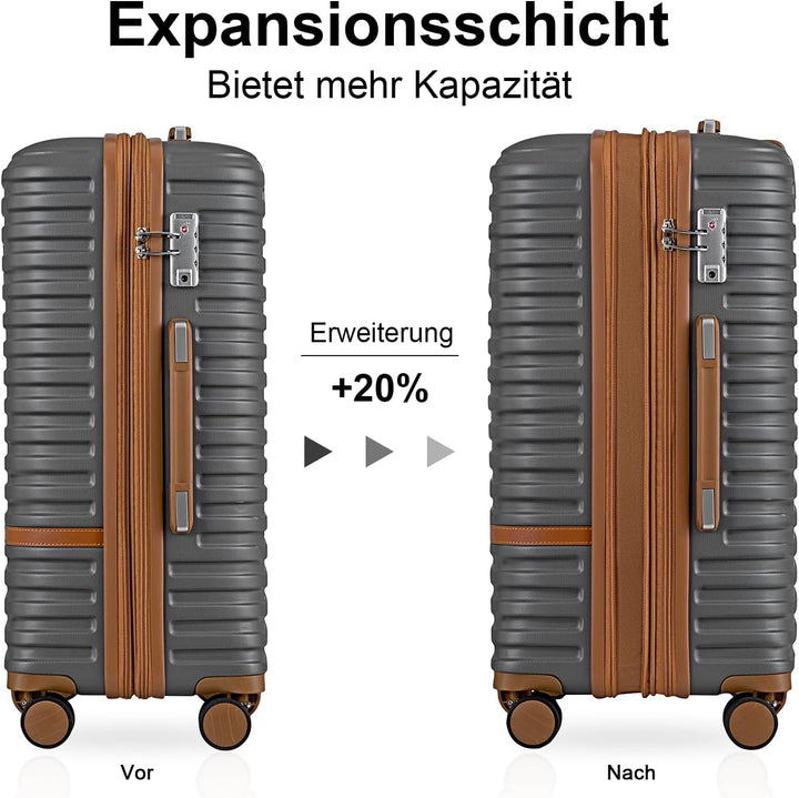 Joyway Kofferset 4 Teilig Hartschale mit 4 Rollen und TSA-Schloss Der Gepäcksets Enthält 1 Kosmetikk
