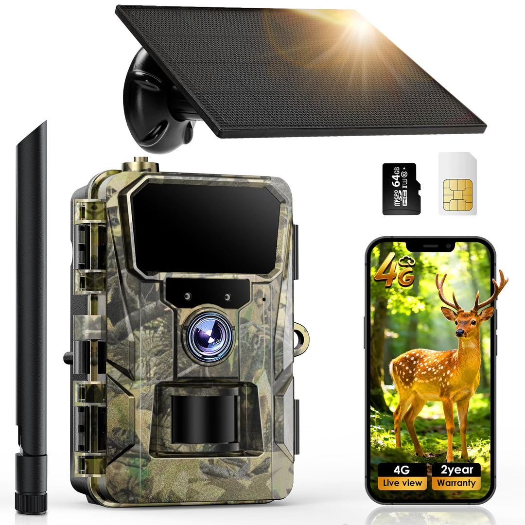 iZEEKER Solar Wildkamera mit Handyübertragung App, HD 48MP 4G LTE & Standard Wildkamera, Bewegungsme