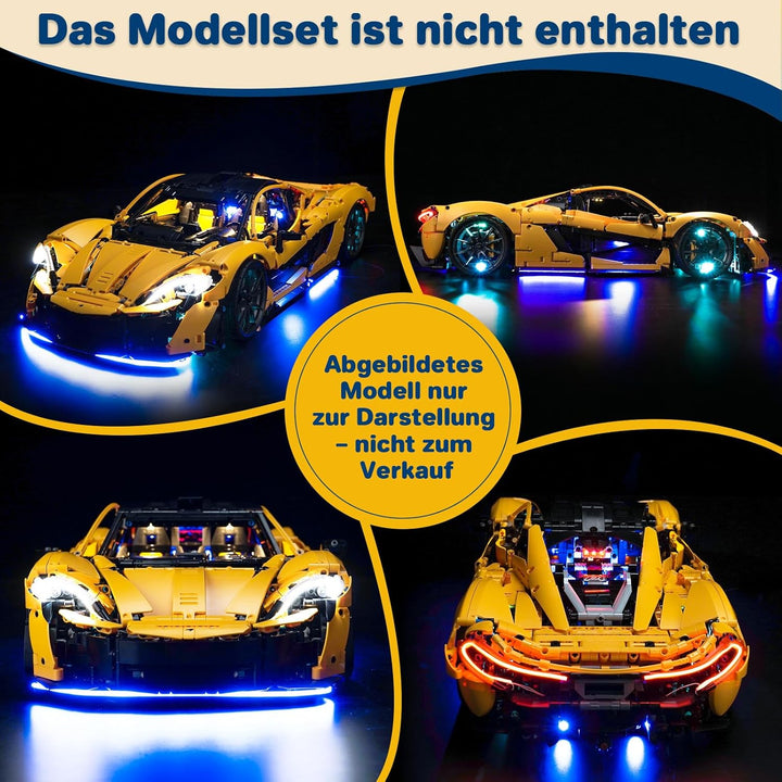 LocoLee Licht Kompatibel mit Lego 42172 McLaren P1 Fernbedienung Version, Nur Lichter Set - Kein Mod