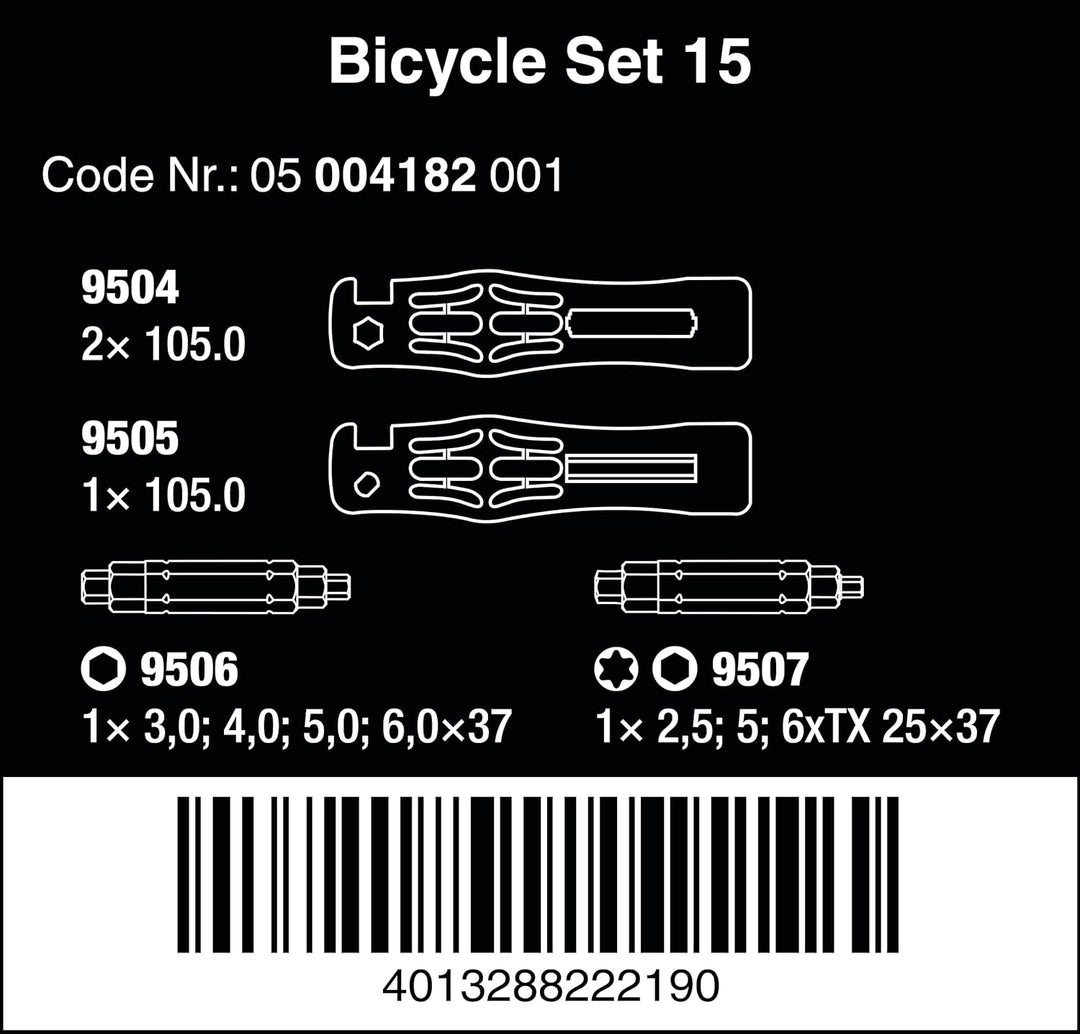 Wera 05004182001 Bicycle Set 15, Reifenheber Set, 5-teilig Reifenheber Satz, 5-teilig Bicycle Set 15