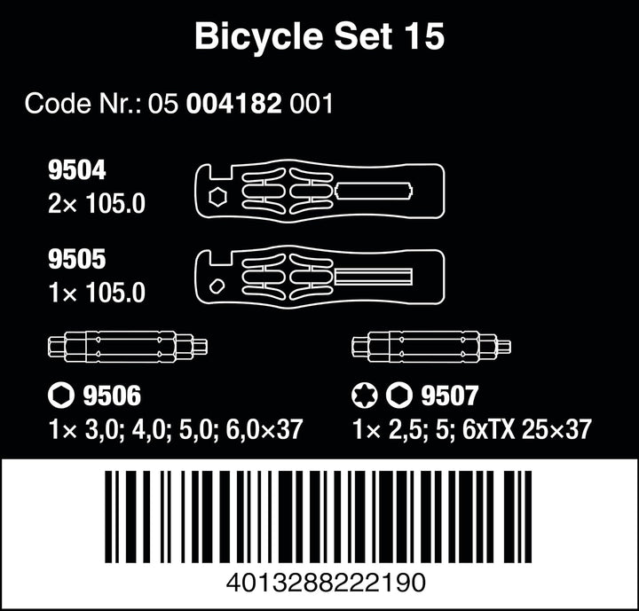 Wera 05004182001 Bicycle Set 15, Reifenheber Set, 5-teilig Reifenheber Satz, 5-teilig Bicycle Set 15