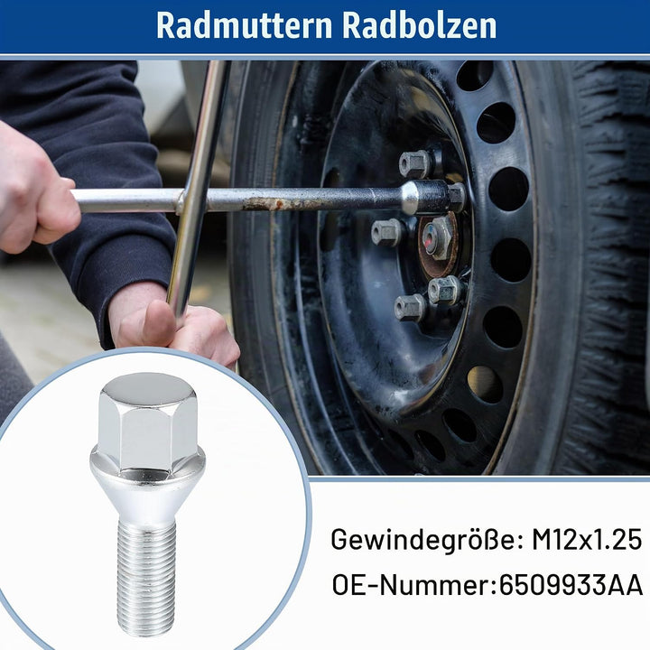 QUARKZMAN Radmuttern passend für Jeep Compass Nr. 6509933AA - 20 Stück