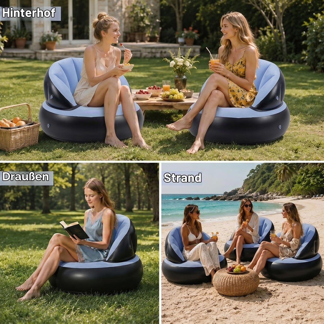 Aufblasbares Sofa in Muschelform, Aufblasbarer Stuhl Leicht zu Reinigen, Verhindert Luftlecks, Beflo