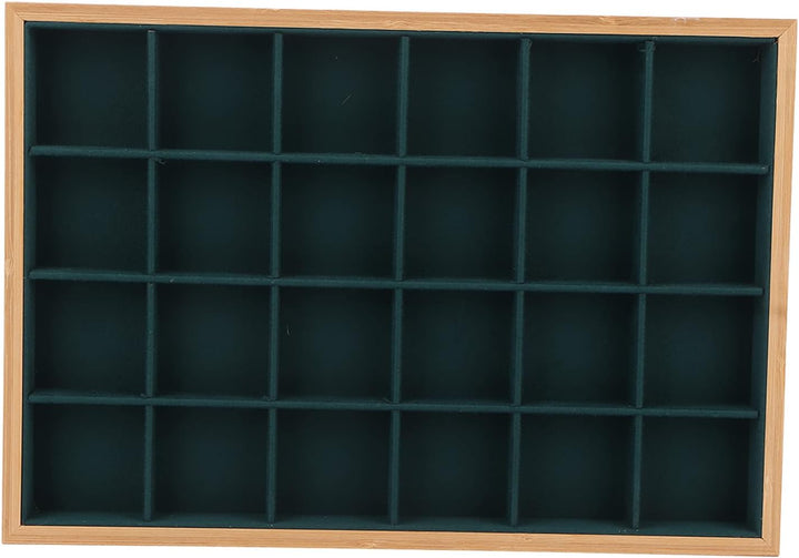 Schmuck-Aufbewahrungs-Display-Tablett, 24 Gitter, Schmuck-Tablett, Holzarmband, Halsketten-Display,