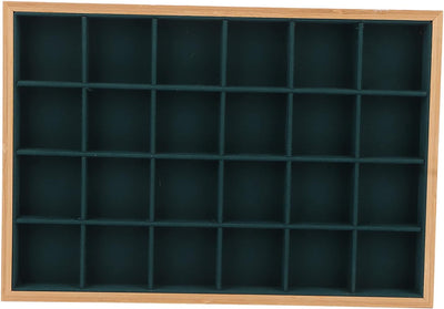 Schmuck-Aufbewahrungs-Display-Tablett, 24 Gitter, Schmuck-Tablett, Holzarmband, Halsketten-Display,