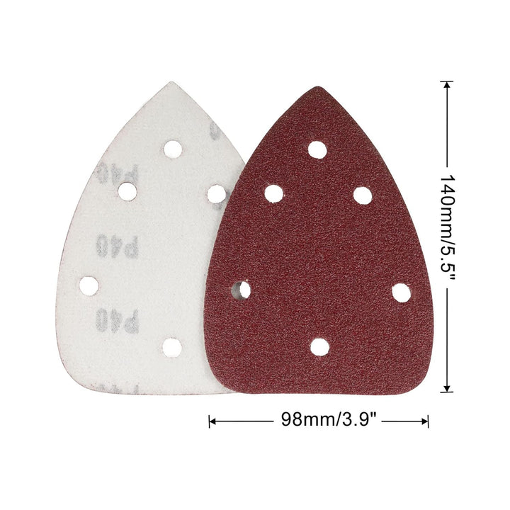 SPEEDWOX 30 Stück Maus-Detailschleifer Schleifpapier 6 Loch, Körnung 40, Haken- und Schlaufen-Detail