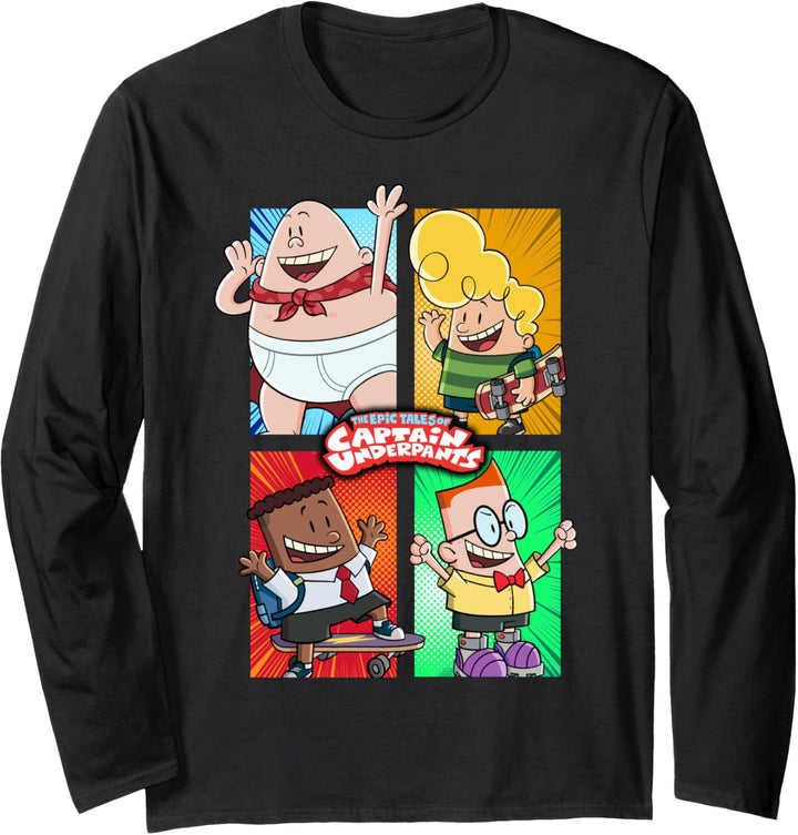 Captain Underpants 4 Freunde Langarmshirt