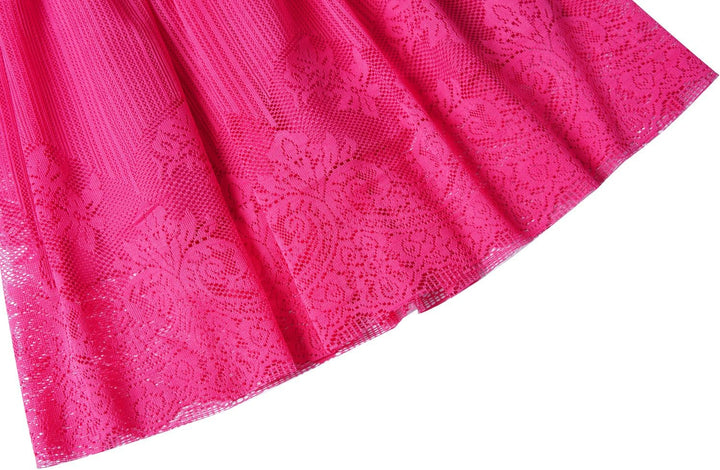 BONNY BILLY Mädchen Kleider Vintage Spitze Tüll Festlich Hochzeit Lang Abendkleid Ballkleid Partykle