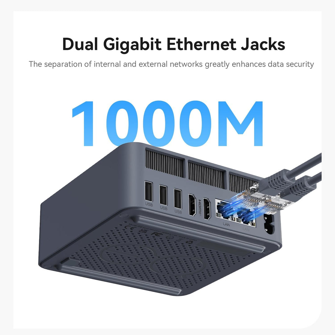 Beelink EQi12 Mini PC, Intel Core i7 12650H (10C/16T, bis zu 4,7GHz), 24GB LPDDR5 1TB M.2 PCIe4.0 SS