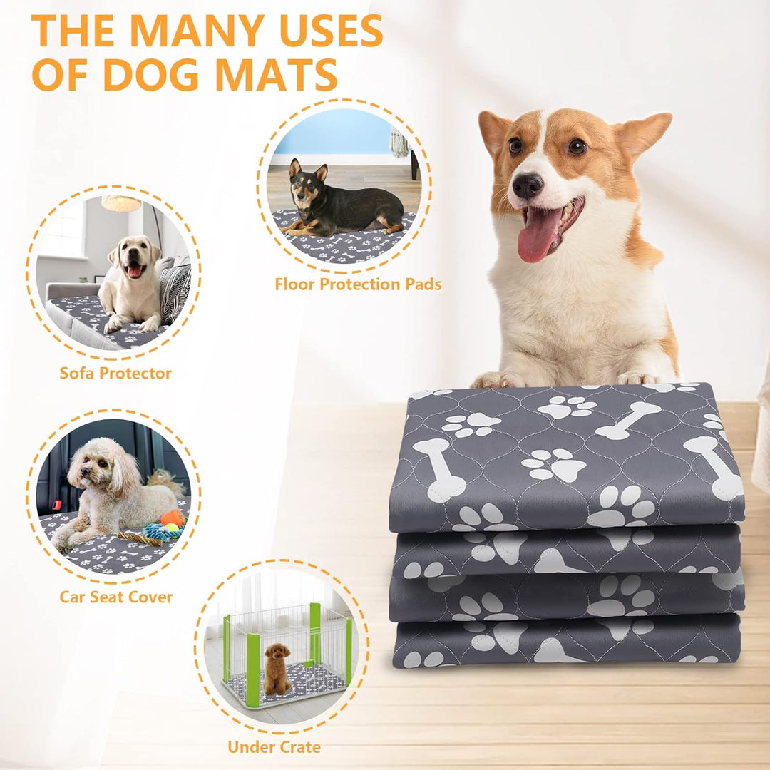 Geyecete 4 Stück Waschbare Trainingsunterlagen für Hunde , wiederverwendbare saugfähig welpenunterla