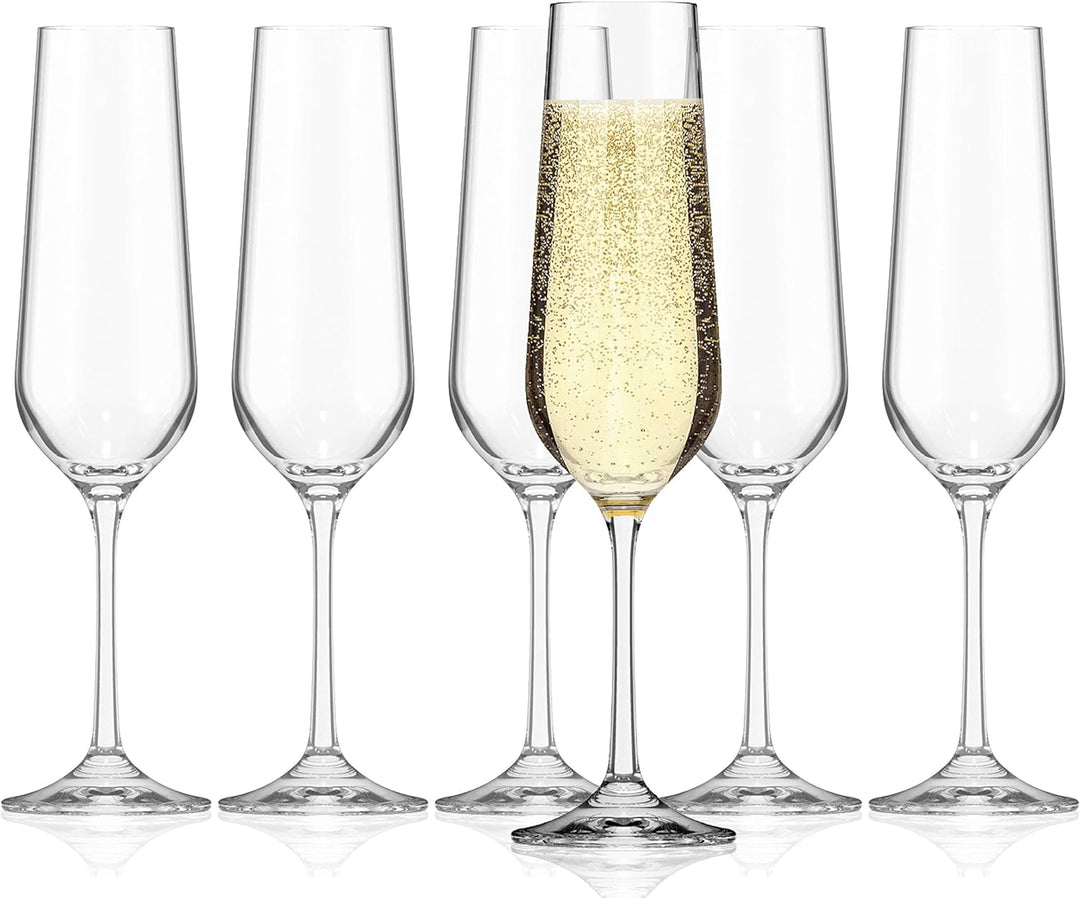 Sahm Sektgläser Set 6 teilig - 200ml Sektglas - Sektkelche Spülmaschinengeeignet - Ideal auch als Pr