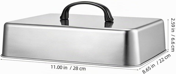 Rechteckige Grillglocke aus Edelstahl Hitzebeständige Garhaube für Grill und Teppanyaki Vielseitige