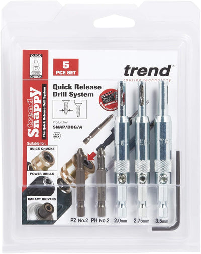 Trend Snappy Drill Bit Guide Set - für No6, 8 & 10 Gauge Schrauben,SNAP/DBG/A