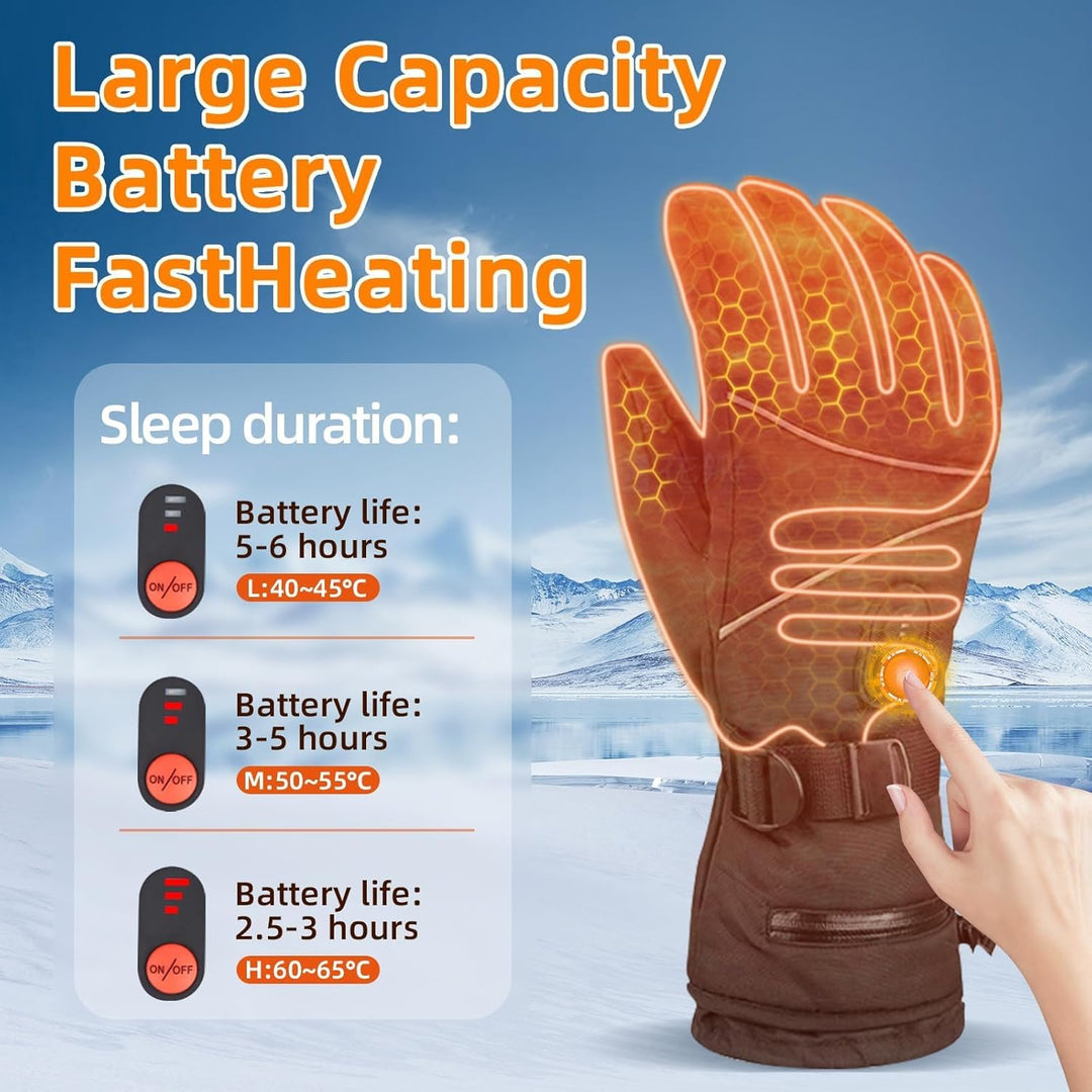 beheizbare Handschuhe—— 5000 mAh Beheizbare Motorradhandschuhe fur kifahren,Wandern,Radfahren,Motorr