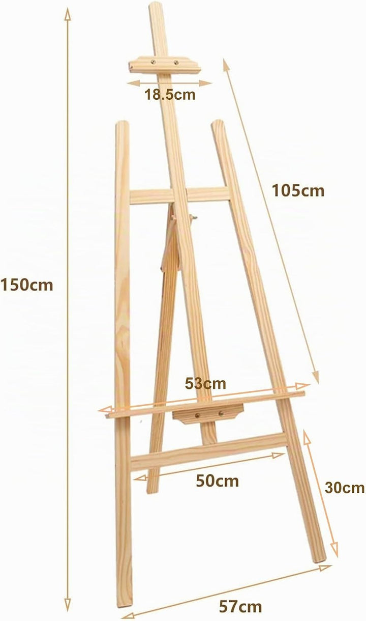 uyoyous Staffelei Holz 150cm Künstlerstaffelei A-Rahmen-Staffelei Atelierstaffelei höhenverstellbar