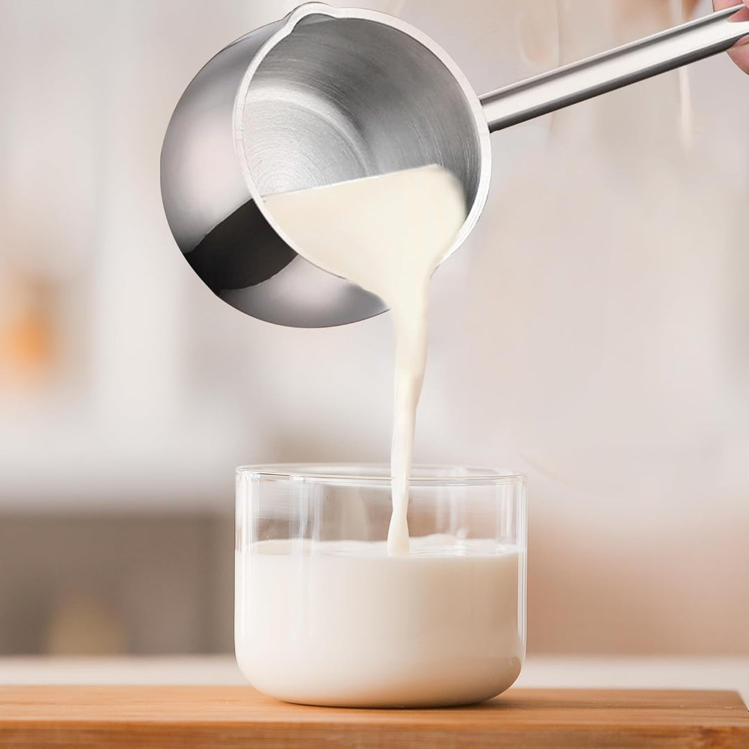 IMEEA Milchpfanne 10oz/300ml Kaffeekanne Butterwärmer mit langem Griff Induktions-Milchwärmertopf SU