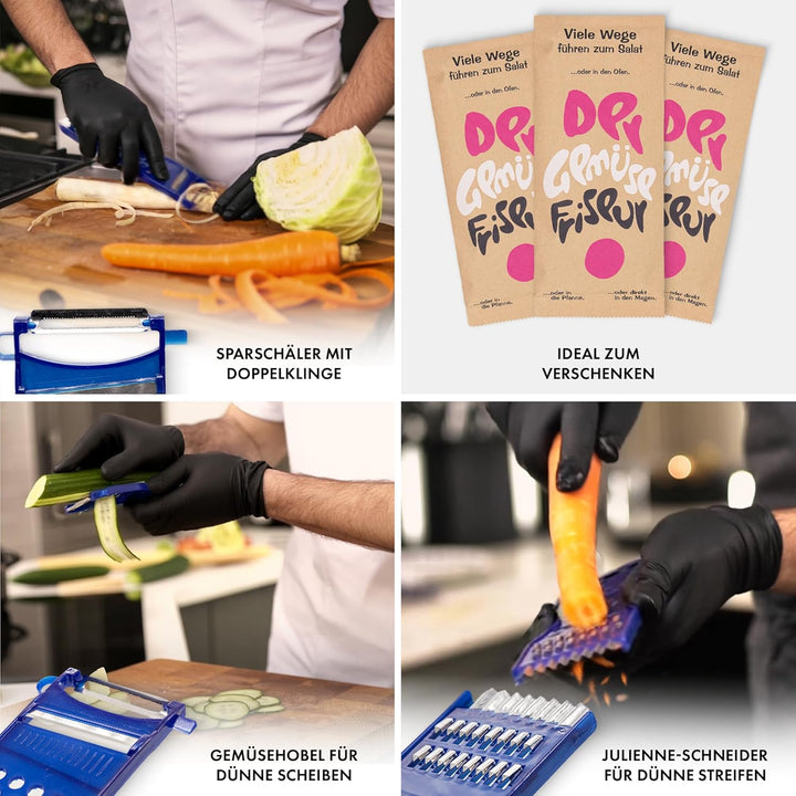 DER GEMÜSEFRISEUR | Obst und Gemüse mühelos schälen, schneiden und frisieren, 6-in-1, Multifunktions