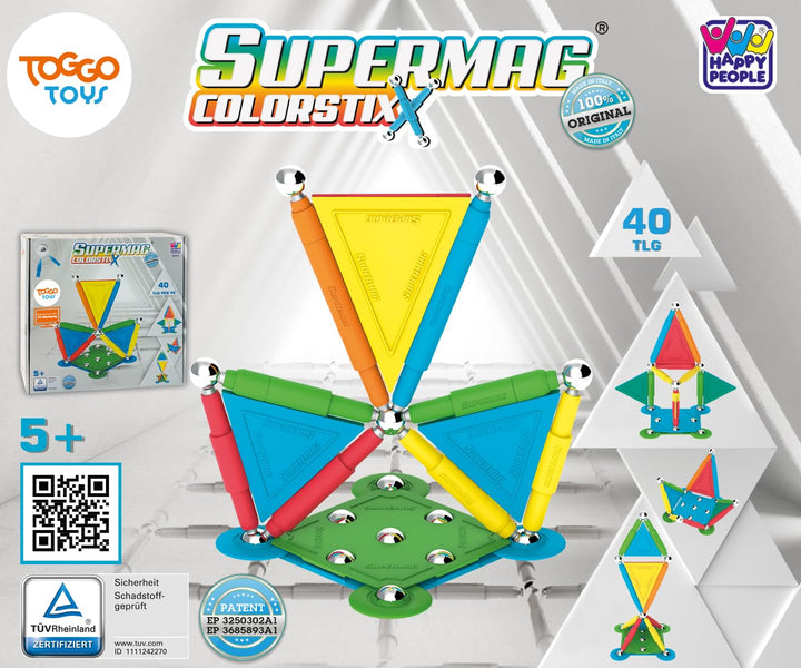 Happy People Supermag Colorstix Magnetisches Konstruktionsspielzeug Magnetische Bausteine Magnetspie
