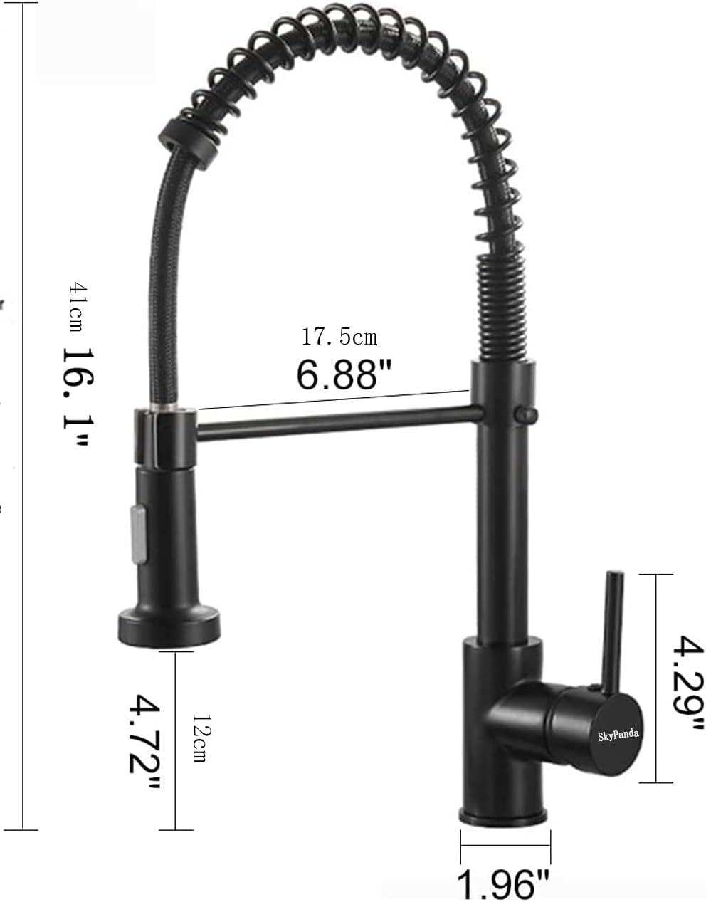 Wasserhahn Küche, Küchenarmatur 360° drehbar mit herunterziehbarem Sprühkopf,Kupfermaterial,Mischbat