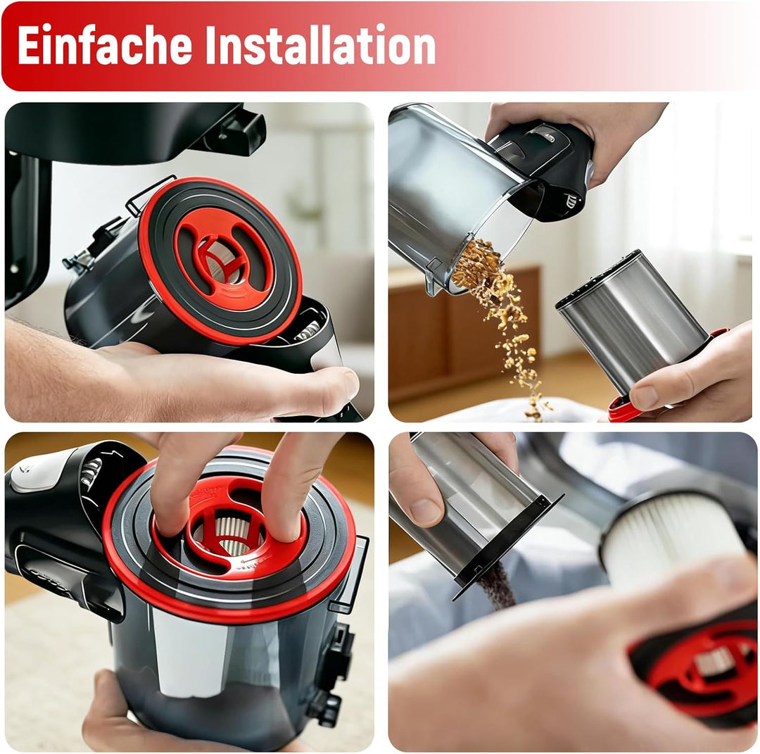 4er-Pack 12040193 Ersatzfilter für Bosch Unlimited Serie 7 Akku-Staubsauger BSS711W BSS715CARP BKS71