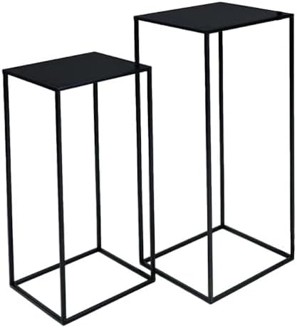 PrimoLiving 2er Set Metall Blumenhocker/Beistelltisch 77792 eckig schwarz Gr. S+M 2er Set: S+M, 2er