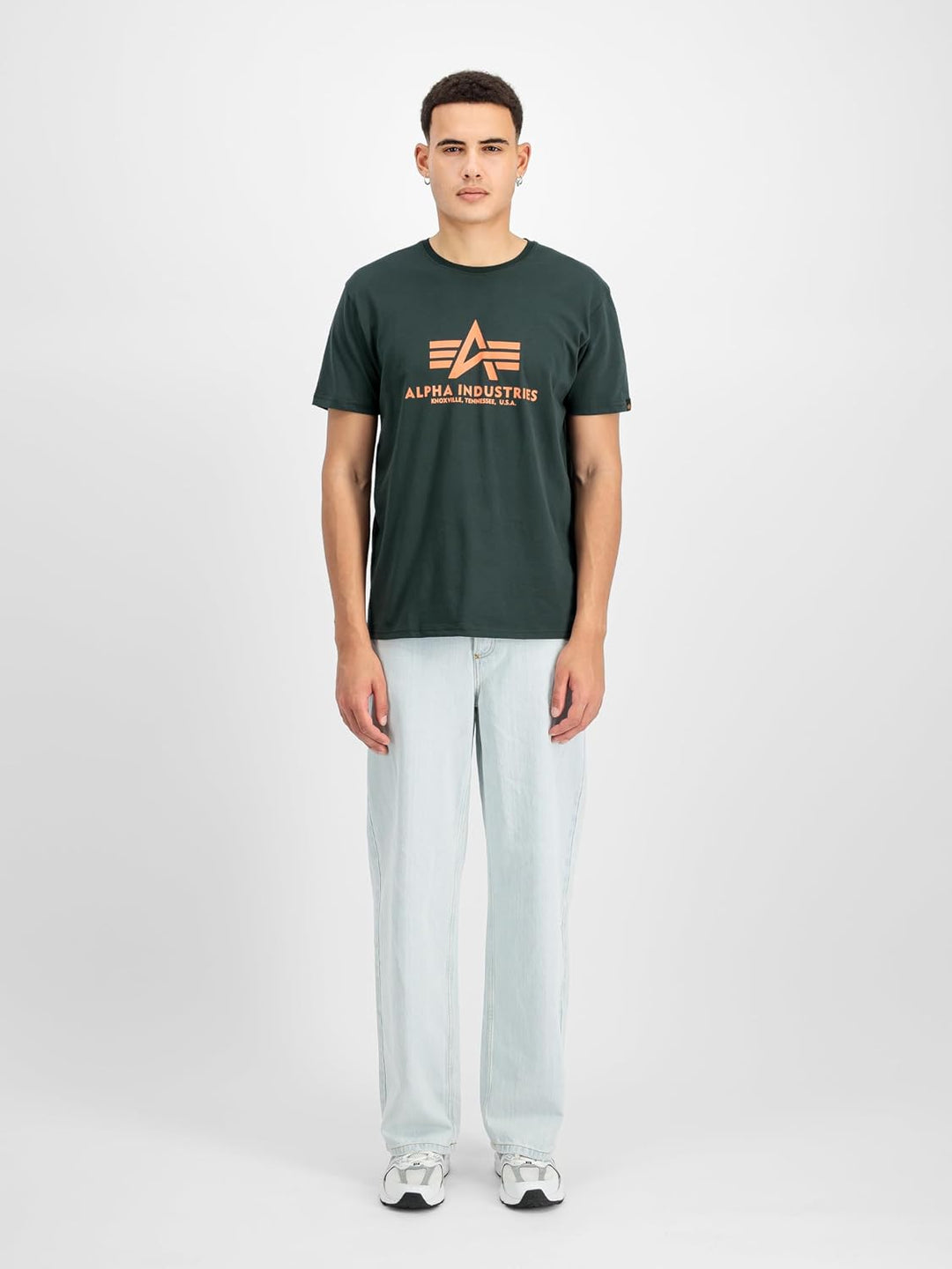 Alpha Industries Herren Basic Big Logo T-Shirt XS Dark Petrol, XS Dark Petrol