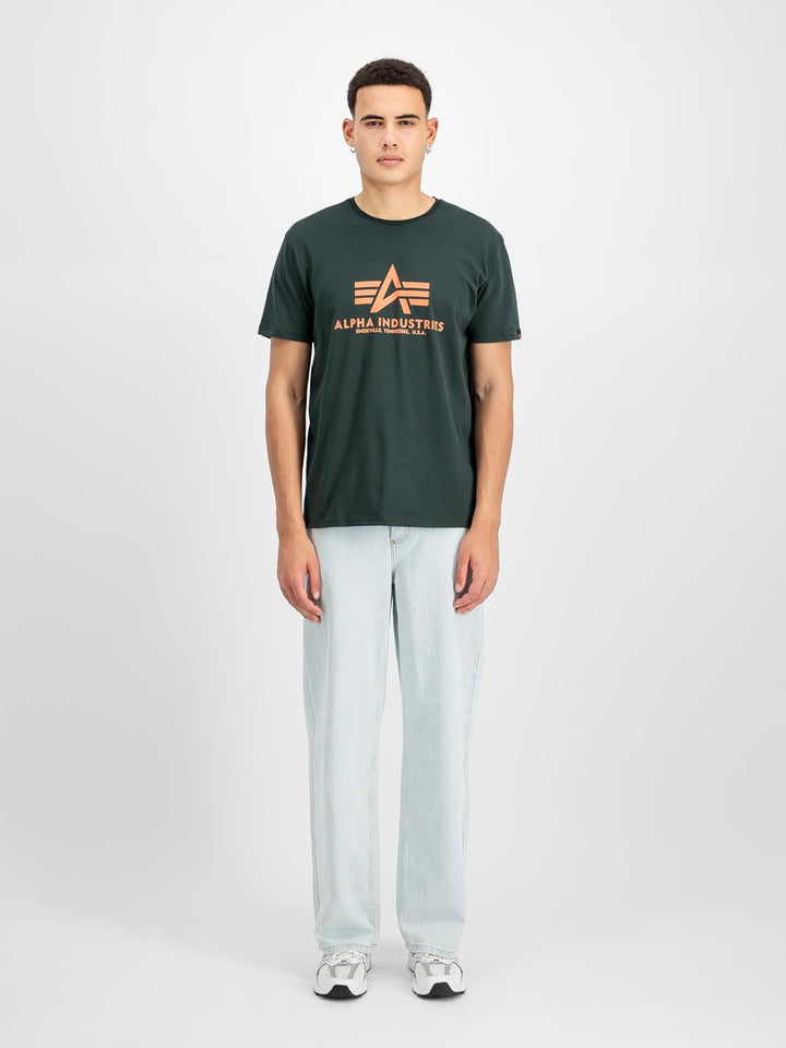 Alpha Industries Herren Basic Big Logo T-Shirt XS Dark Petrol, XS Dark Petrol