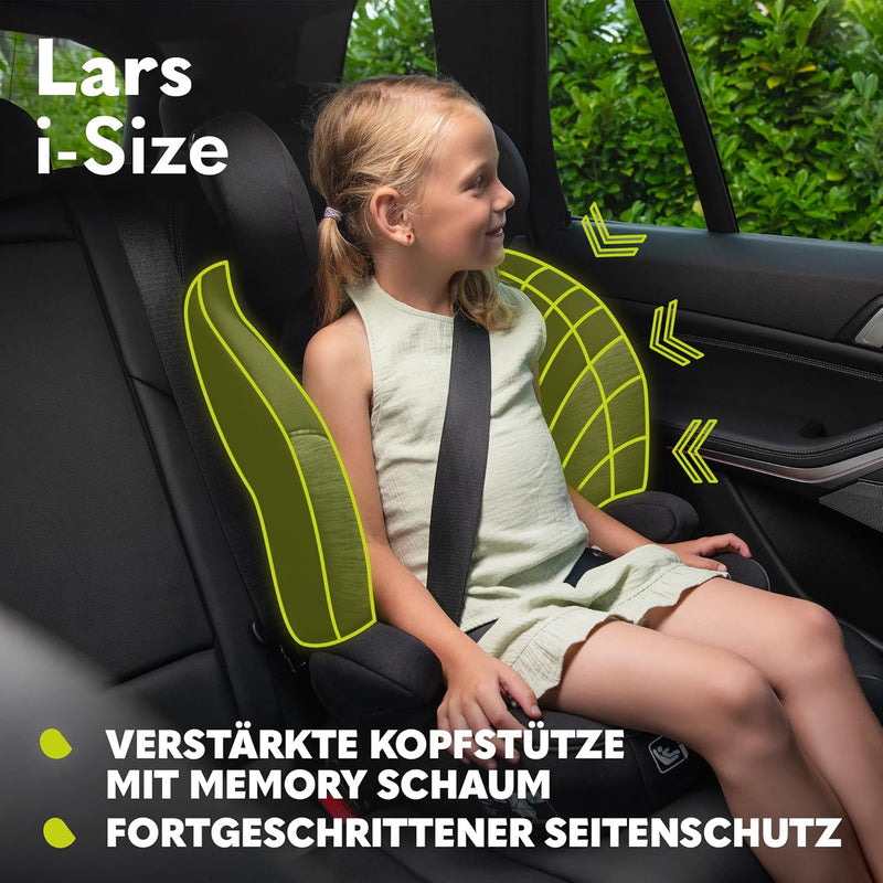 LIONELO LARS i-Size Kinderautositz 100–150 cm, Gruppe 2 3, Seitenschutz 10 Grad, Kopfstützenverstell