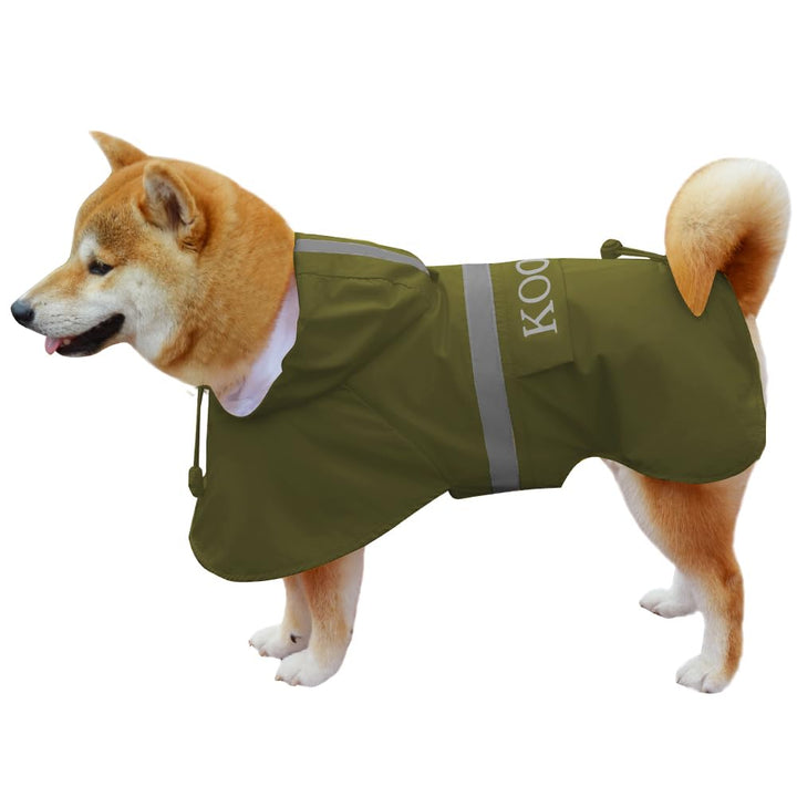 KOOGAL Grosse Hunde Regenjacken Mit Kapuze,Hunde Regenmantel,Mit Reflektierenden Sicherheitsstreifen