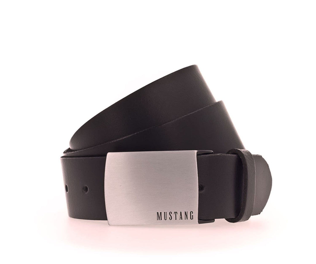 MUSTANG Herren Ledergürtel MG2102L15 40mm Gürtelbreite Braun Schwarz 80-115cm W80 Dunkelbraun (691),