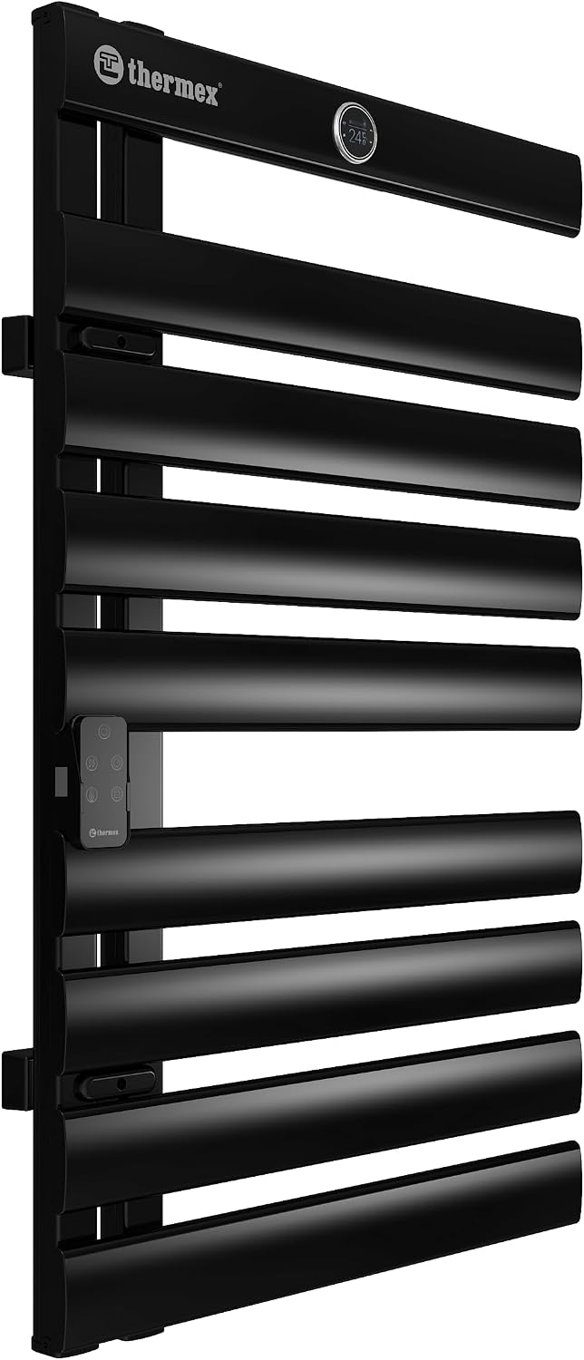 Thermex Badheizkörper, Handtuchwärmer, elektrisch – 425 W, IP24, Wandmontage, mit Thermostat – Schwa