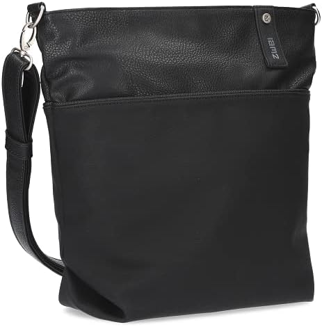 Zwei Handtasche Umhängetasche J12-z Kunstleder nubuk black, nubuk black