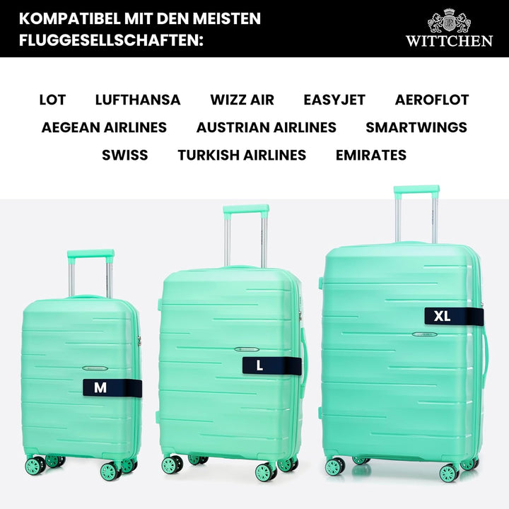 WITTCHEN ARCO Line | Mittelgrosser Koffer Reisetasche | Leichtes Gepäck Polypropylen TSA-Schloss Tel