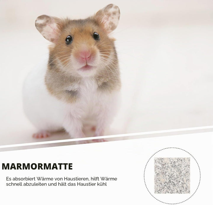 Hemobllo Kühlmatte für Nager aus Granit 2 Stück Pack mit Physikalischer Kühlung und Leicht zu Reinig