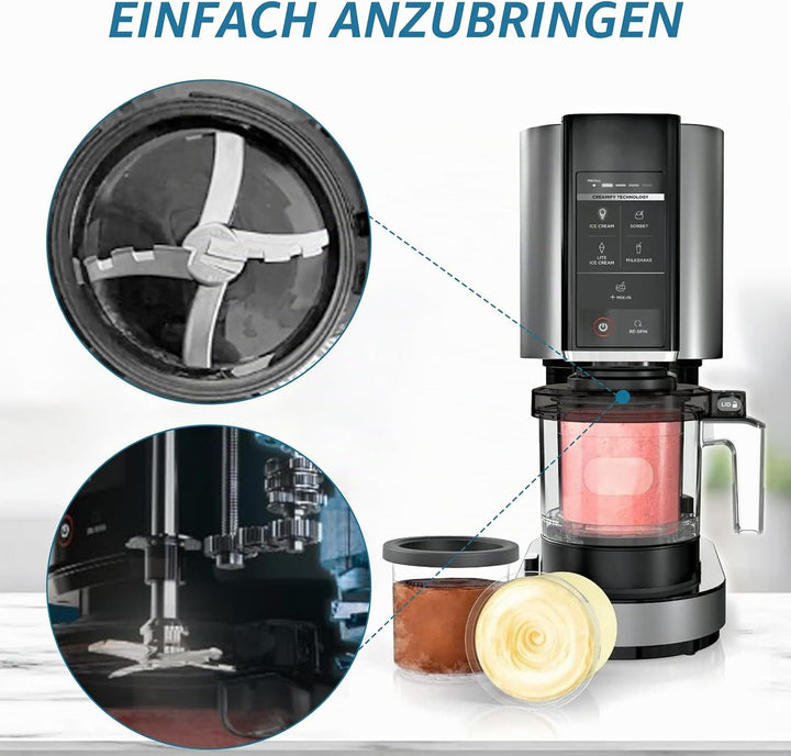 GreeSuit Ersatz-Paddelklinge Kompatibel mit Ninja Creami NC300 Serie Eismaschinen, Edelstahl Mixchkl