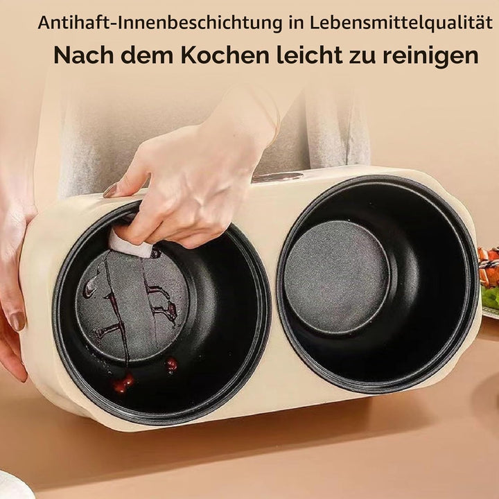 2-in-1-Doppel-Slow-Cooker, Dual-Combo-Slow-Cooker und Reiskocher, Doppel-Innen-Multifunktions-Reisko