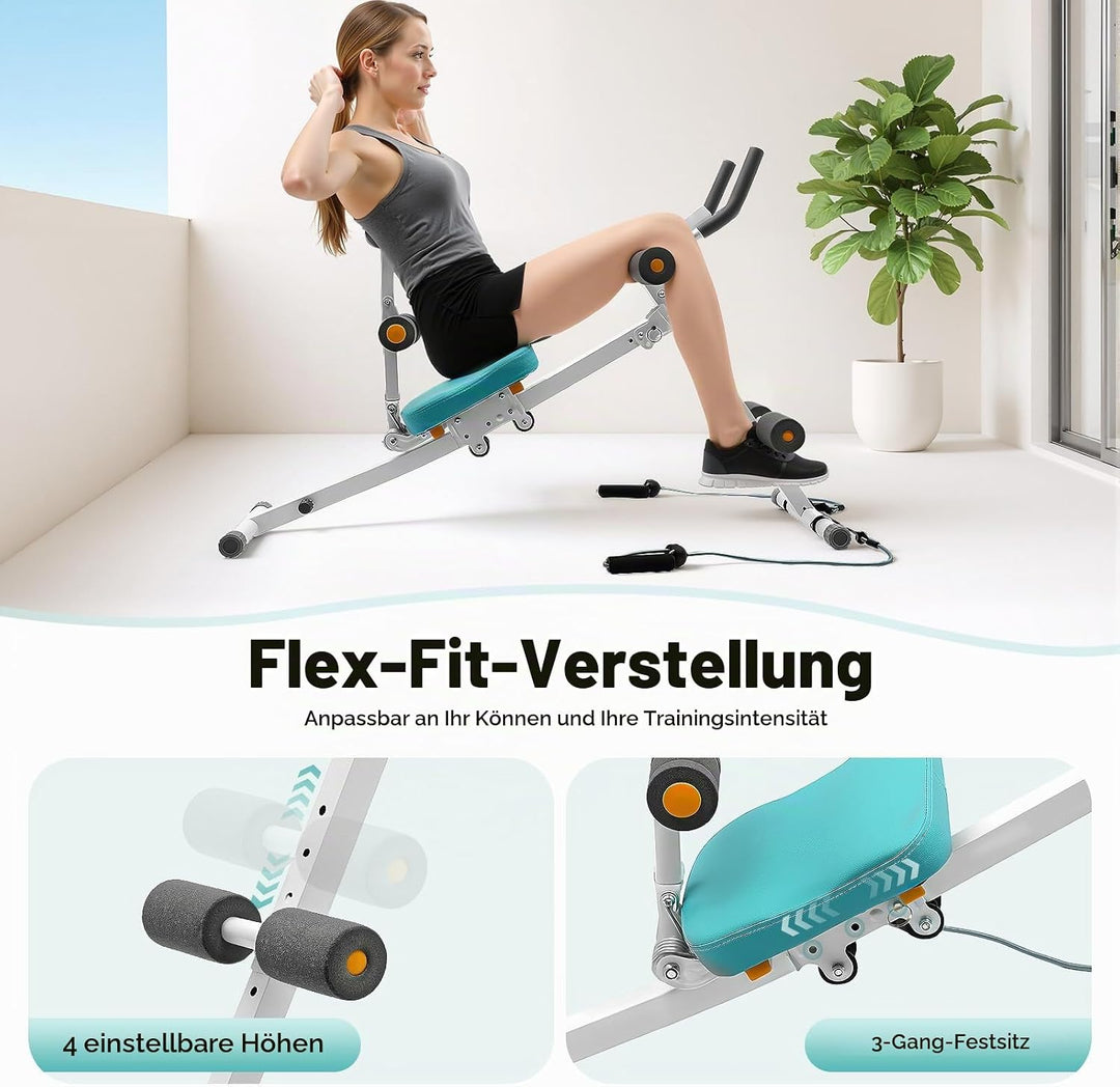 Bauchtrainer mit LCD Display, Bauchmuskeltrainer für Zuhause 120kg Tragkraft, Ab Roller mit Widersta