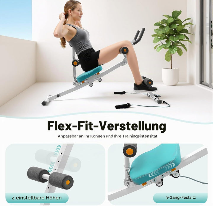 Bauchtrainer mit LCD Display, Bauchmuskeltrainer für Zuhause 120kg Tragkraft, Ab Roller mit Widersta