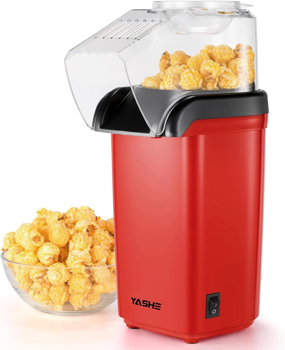 YASHE Popcornmaschine, 1200W Heissluft Popcorn Maker, Elektrische Popcorn Maschinen, One-Touch-Bedie