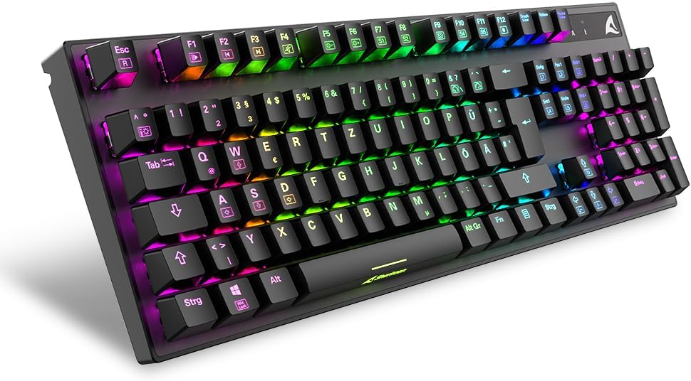 Sharkoon Skiller SGK20, mechanische Schalter, Huano Brown, RGB & Razer DeathAdder Essential (2021) -