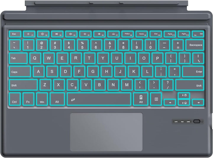 MoKo Type Cover Tastatur Kompatibel mit Microsoft Surface Pro 7 Plus/Pro 7/6/5/4/3, QWERTY Layout Bl
