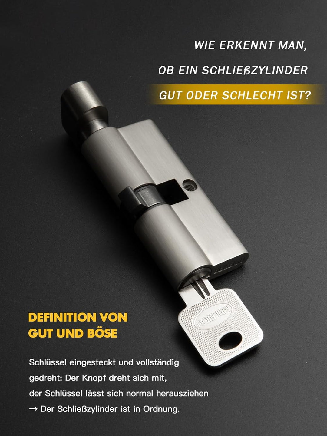 Schliesszylinder, Profilzylinder 70mm(35T/35),Schlüssel zylinderschloss mit 8 horizontalen Schlüssel
