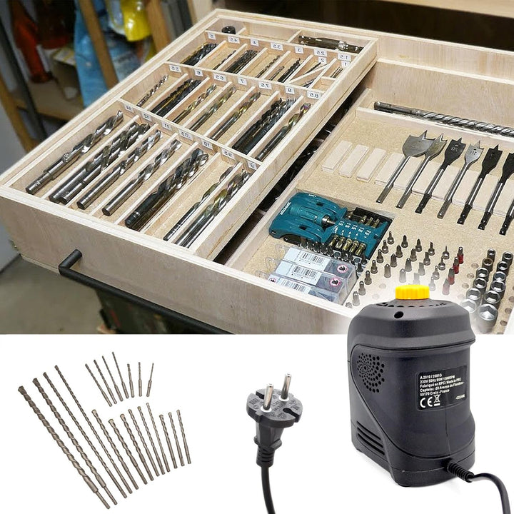 FISHTEC Elektrischer Bohrerschärfer – für Bohrer mit 3 bis 12 mm Durchmesser, Schleifstein, rutschfe