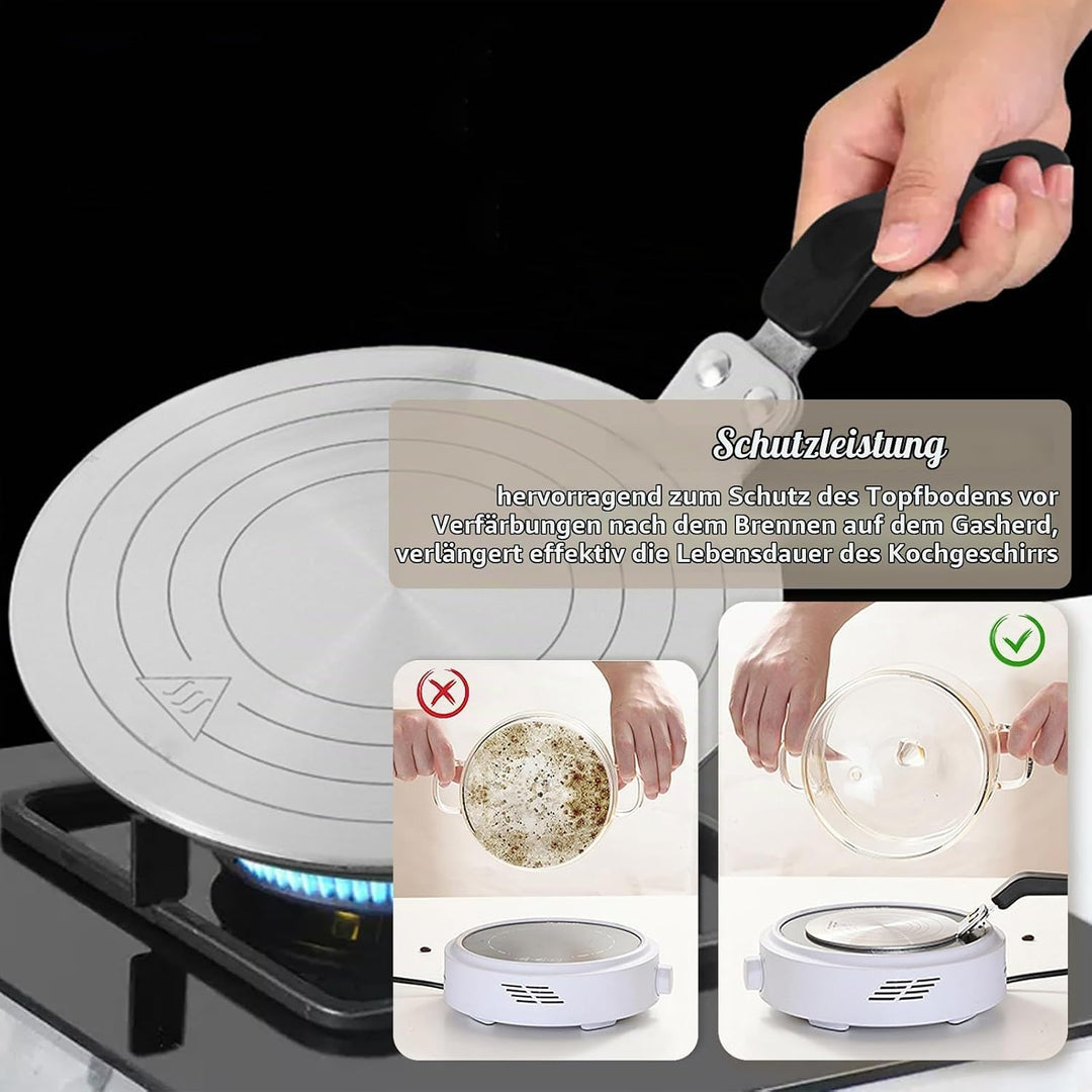 Universal Induktion Adapterplatte Ø 20 cm, Kleine Induktionsadapter mit Wärmeisolierunggriff aus Ede