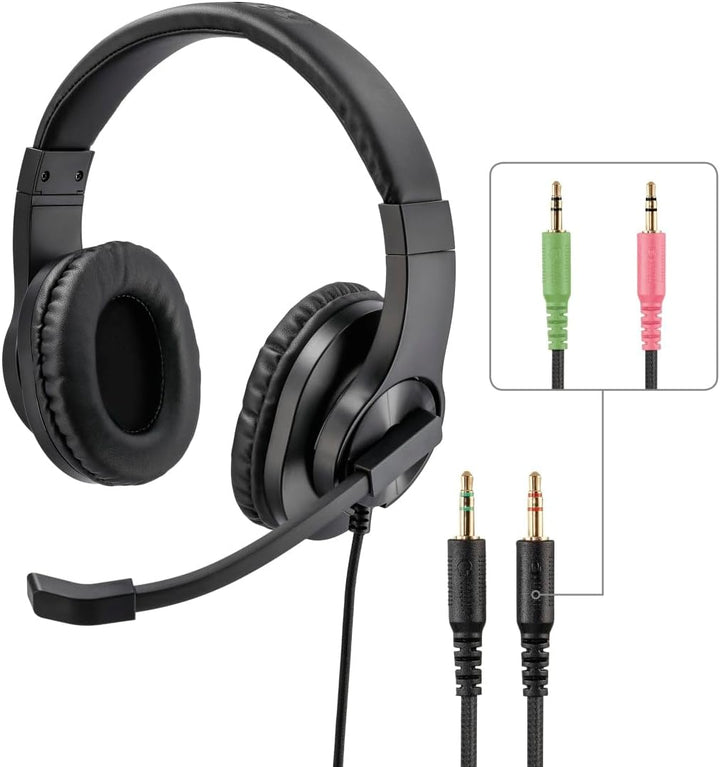 Hama PC Headset, Over Ear Kopfhörer mit Mikrofon (Headset mit Lautstärkenregler und verstellbarem Mi