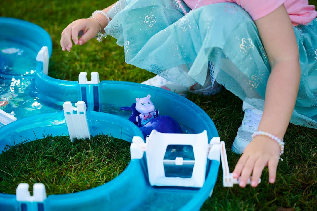 AquaPlay Meerjungfrau Wasserbahn - Outdoor-Wasserspiel mit Bahn, Boot und 2 Spiel-Figuren in Meerjun