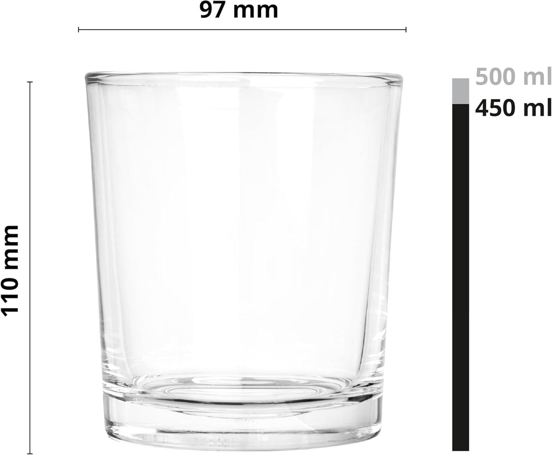 Glasmark KROSNO 1992 Kerzengläser Set 6 Stück Kerzen Gläser zum Kerzenmachen Transparent Leer DIY 50