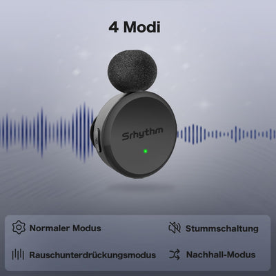 Srhythm M1 2 Pack Kabellose Lavalier-Mikrofone, Ansteckmikrofon, Geräuschminimierung, USB-C-Ausgang,