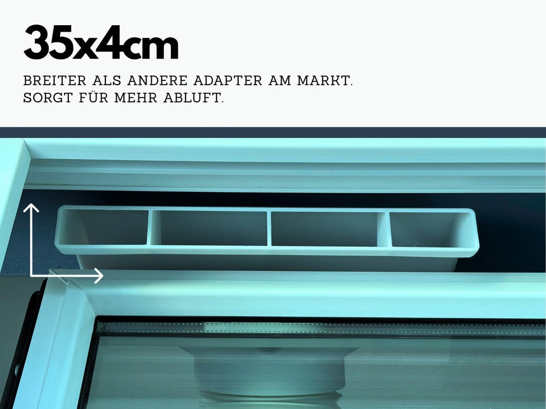 Extra Breiter Fensteradapter 35 cm für mobile Klimaanlagen – Kippfenster Abluftadapter mit 150 mm Sc